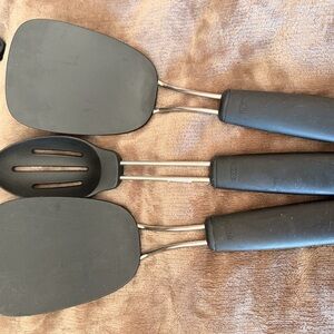 OXO Black Silicone Cooking Utensil Set everything pictured